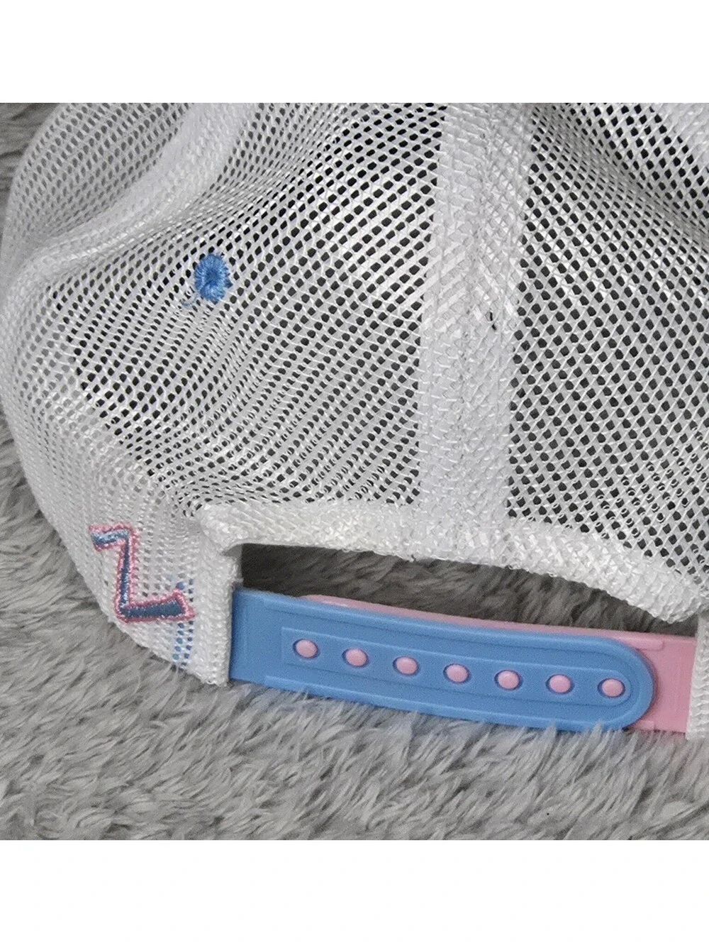 Zephyr Vegas Rhinestone Pink Blue Mesh Trucker Snapback Hat Sample Cap